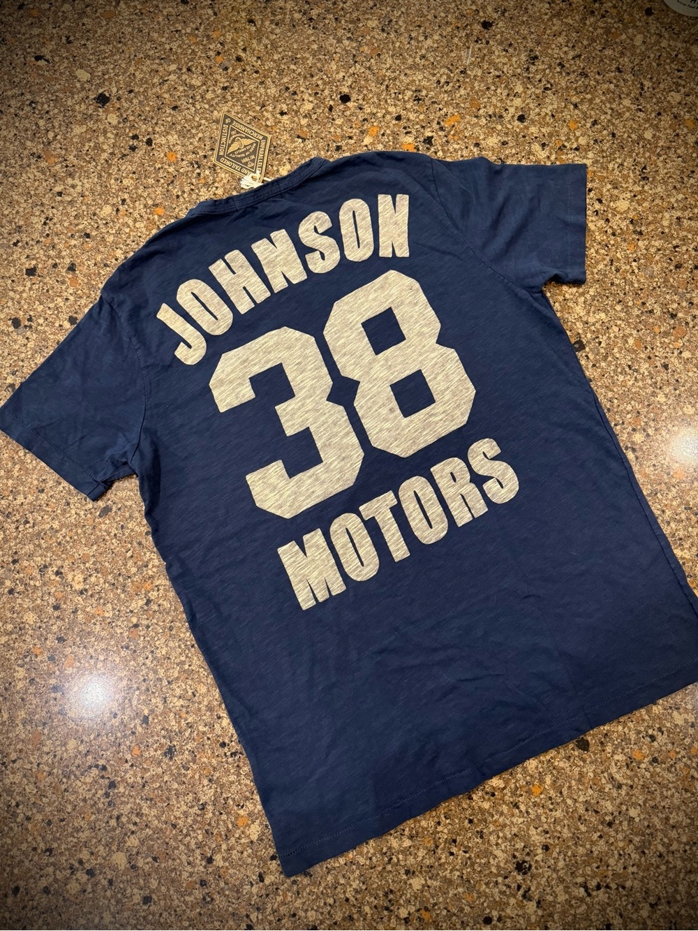 Johnson Motors “38” vintage slub moto tee. NWT - Picture 4 of 5
